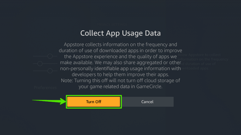Turn OFF Collect App Usage Data