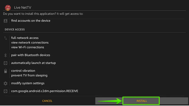 How to install Live Net TV on Firestick