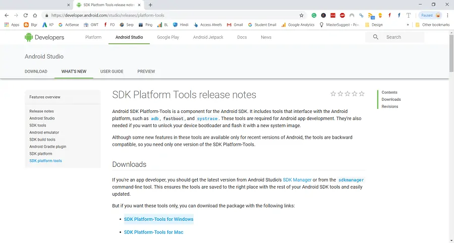 Platform tools download