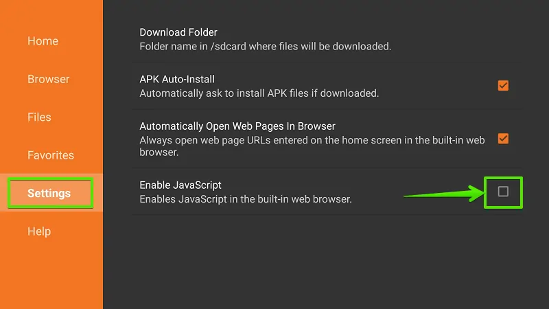 Go to downloader settings