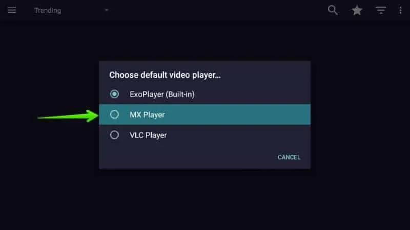 Select MX Player