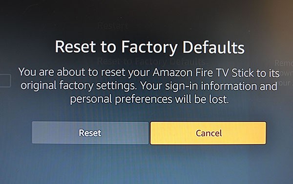 How to factory reset firestick